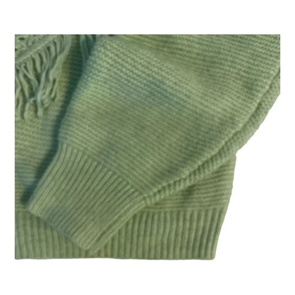 SCOOP Women’sl Crochet Fringe Sweater Sage Green - Picture 8 of 10